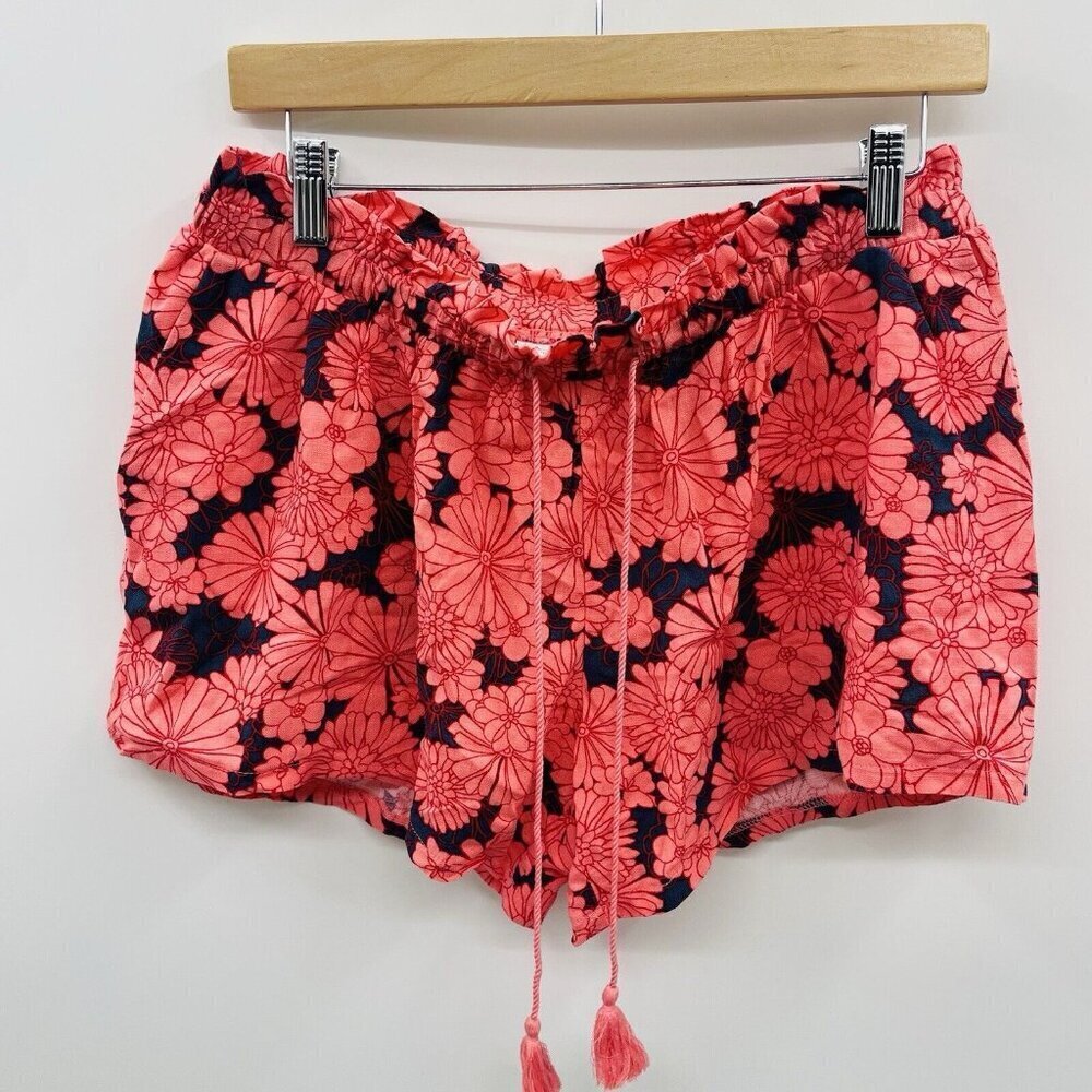 Isabel Maternity by Ingrid &‎ Isabel XS Drapey Knit Shorts in Pink Floral 1219